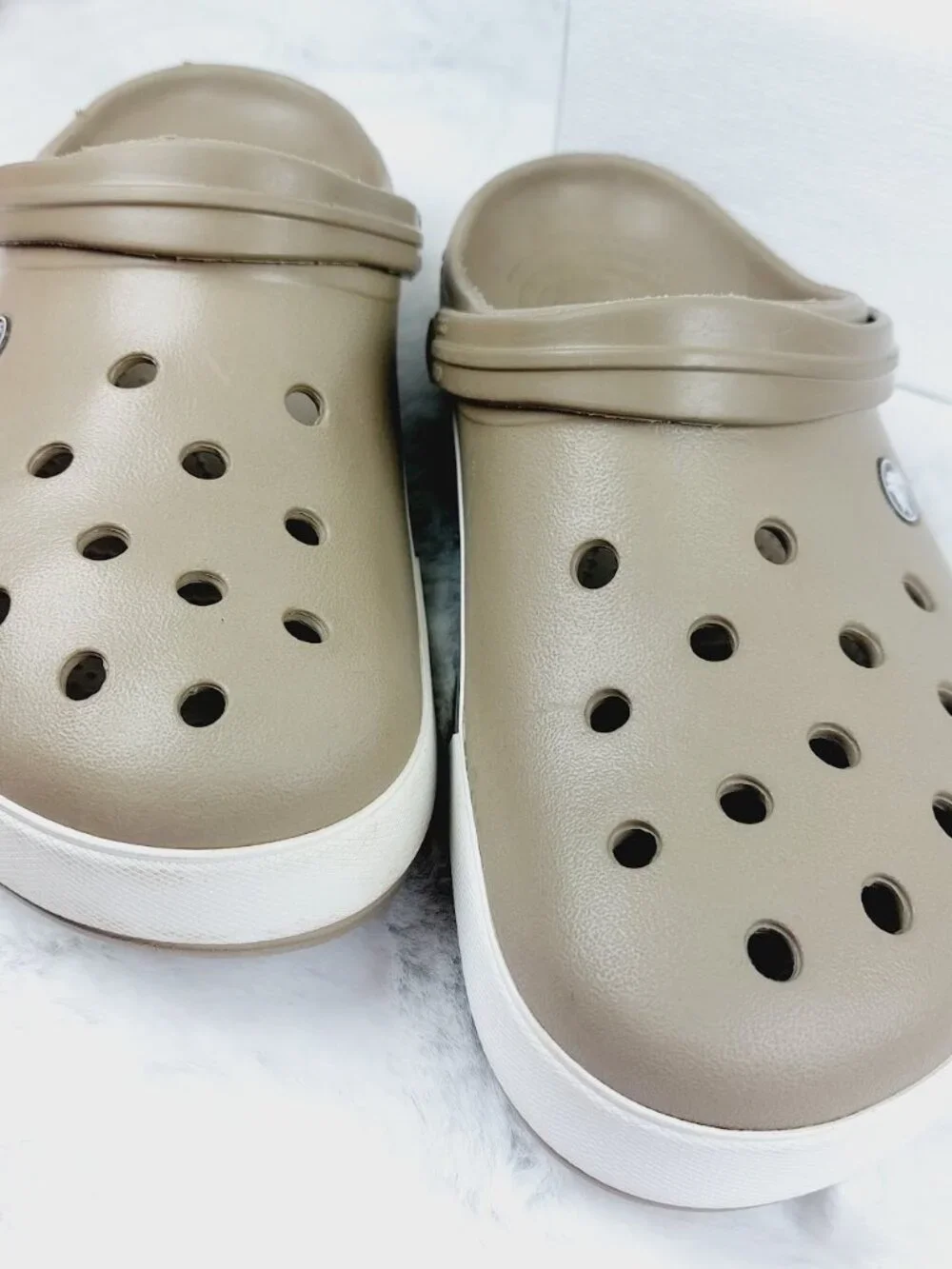 Crocs Men's Khaki Brown Classic Crocband Slip-On Casual Clogs Size US 12
